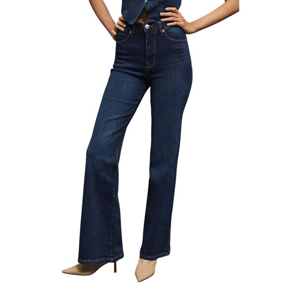 Avec Les Filles Jeans “It Girl” High-Rise Flare Stretch Denim Womens Size 28 EUC - Picture 1 of 14
